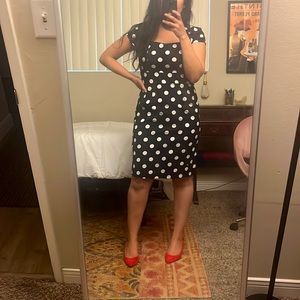 Black and white polka dot dress